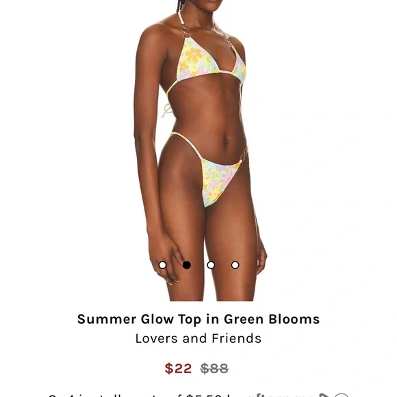 NWT Lovers + Friends Bikini TOP in Vibrant Floral Bikini - size L - Picture 2 of 4